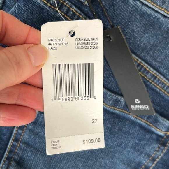 Buffalo David Bitton Brooke High Rise Slim Straight Distressed Jeans Size 27 - Picture 7 of 9